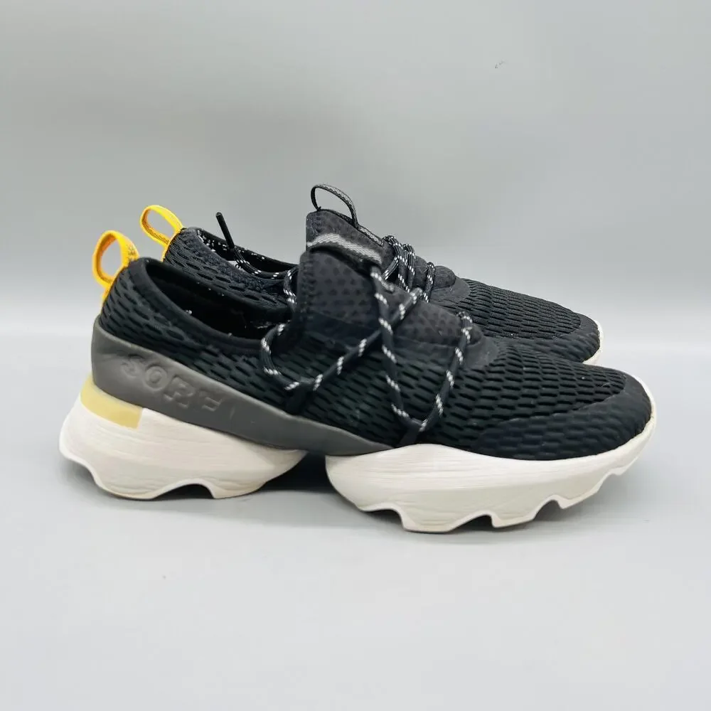 Sorel Shoes Womens 7 Black Mesh Kinetic Impact Lace Low Top Athletic Sneakers